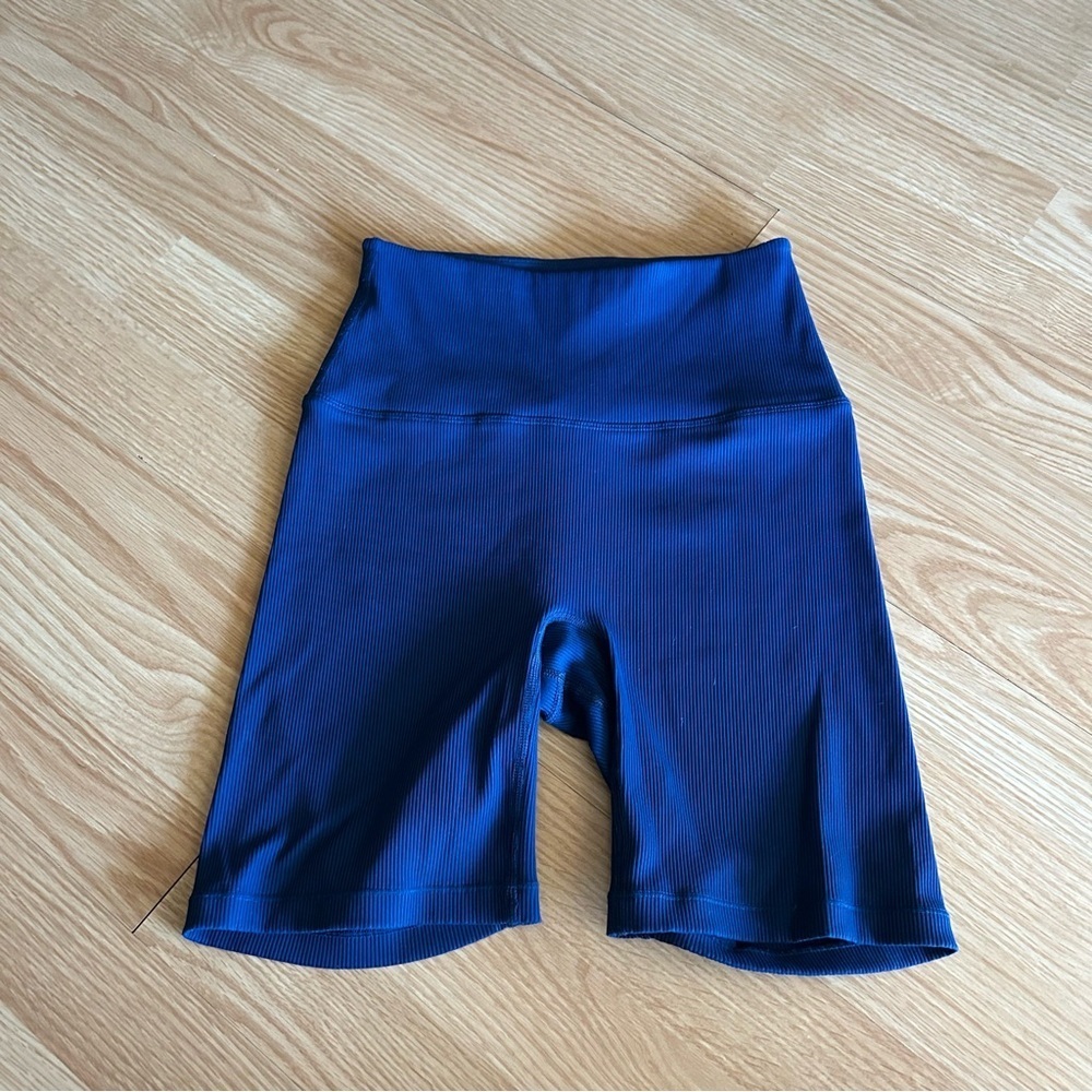 Solid & Striped Sport Blue Ribbed Seamless Shorts XS